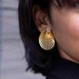 Elegant Brass Gold-Plated Statement Earrings – Lightweight & Trendy