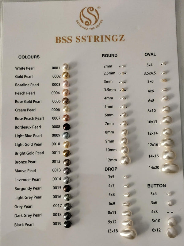 BSS PEARLS CRYSTAL PEARL SAMPLES CARD