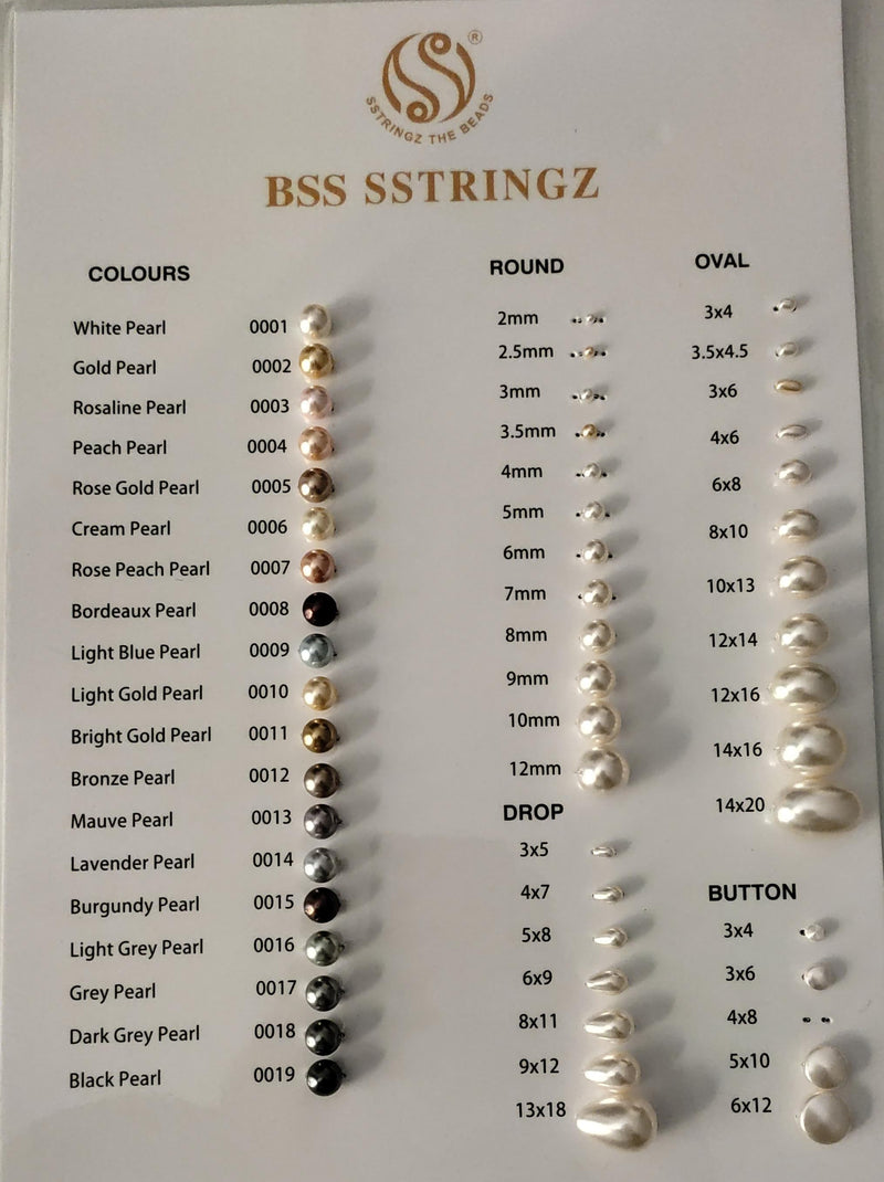 BSS PEARLS CRYSTAL PEARL SAMPLES CARD