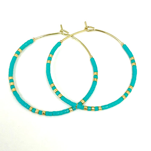 Gilded Mirage Earrings - Sage Blue