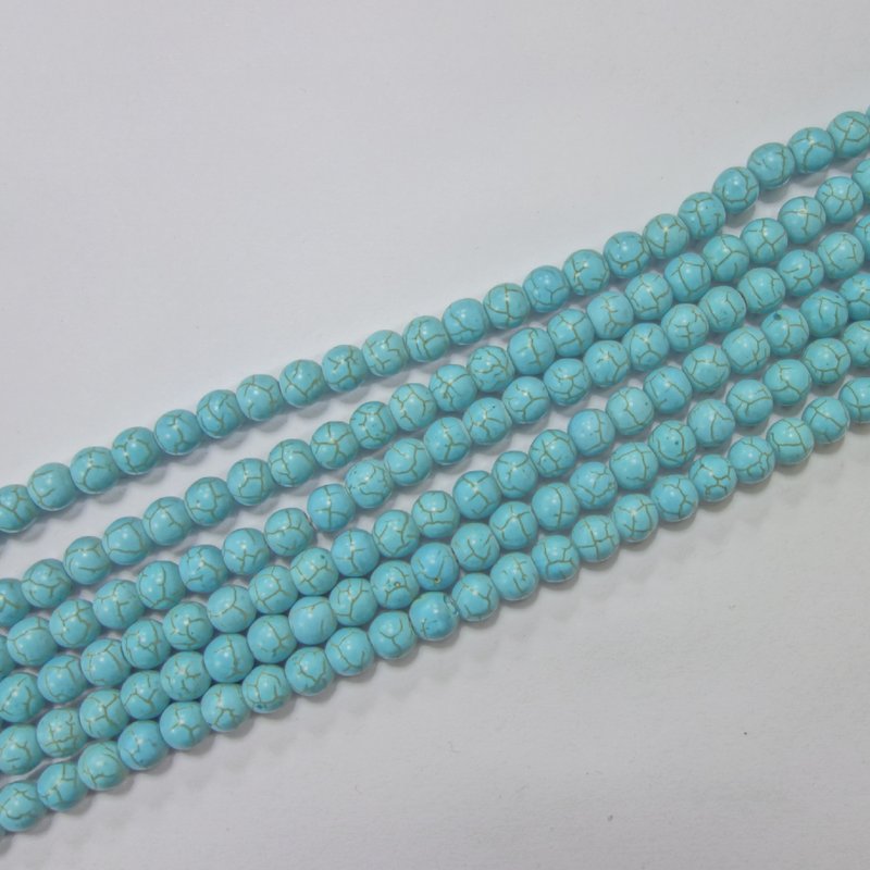 SEMI PRECIOUS STONE TURQUOISE ROUND (1 STRING)