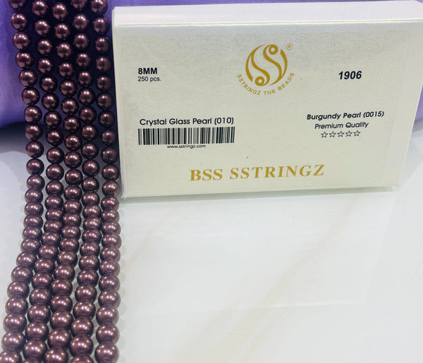 BSS SSTRINGZ BURGUNDY PEARL 8MM