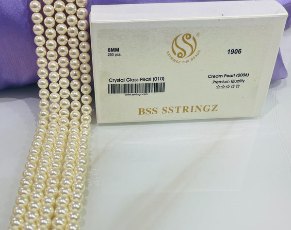 BSS SSTRINGZ CREAM PEARL 8MM