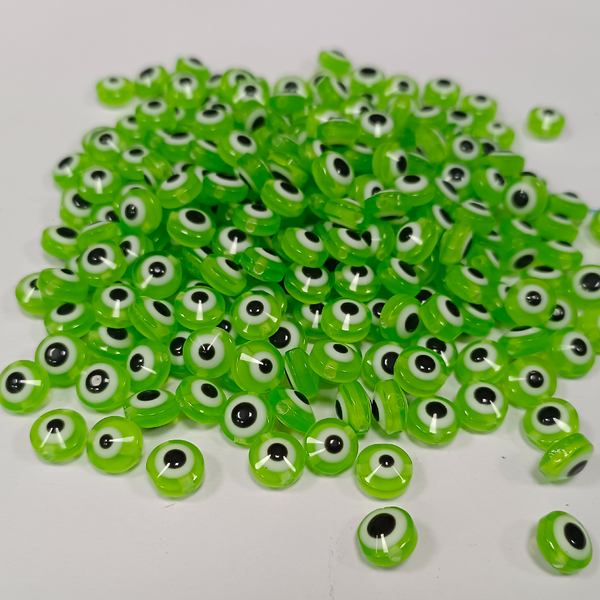 ACRYLIC BEADS EVIL EYE ROUND 8MM PACK OF 10 PIECES