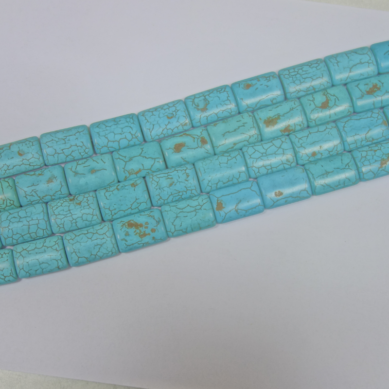 SEMI PRECIOUS STONE TURQUOISE RECTANGLE (1 STRING)