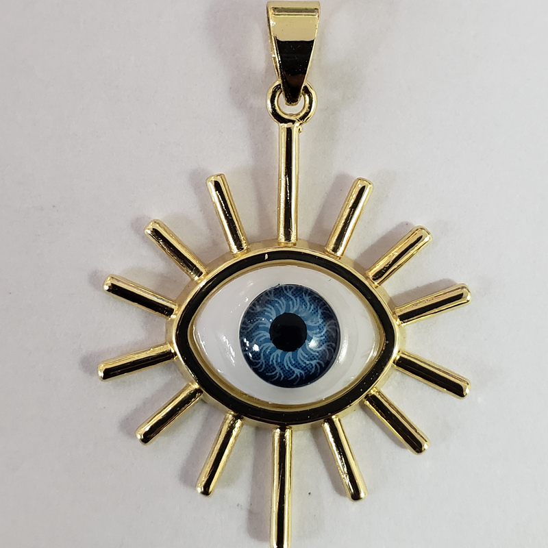 BRASS EVIL EYE FLOWER (10 Peices)