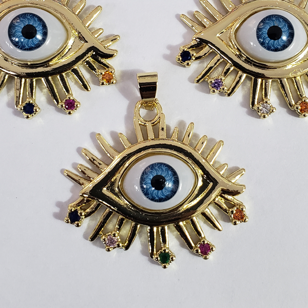 BRASS EVIL EYE LASH (10 Peices)