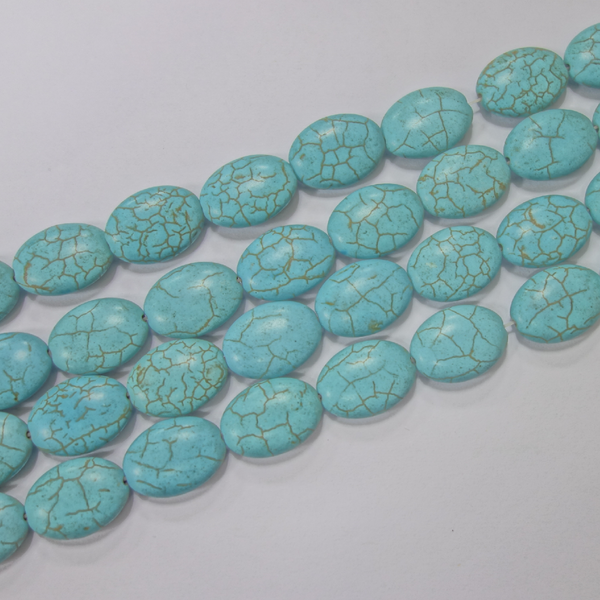 SEMI PRECIOUS STONE TURQUOISE OVAL (1 STRING)