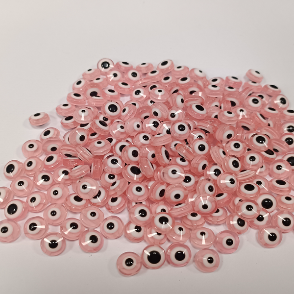 ACRYLIC BEADS EVIL EYE ROUND 8MM PACK OF 10 PIECES