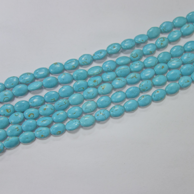 SEMI PRECIOUS STONE TURQUOISE OVAL (1 STRING)