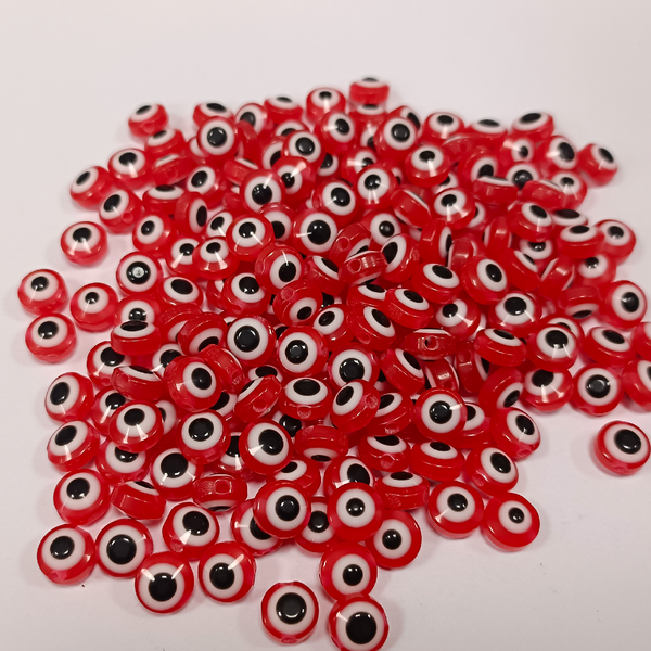 ACRYLIC BEADS EVIL EYE ROUND 8MM PACK OF 10 PIECES