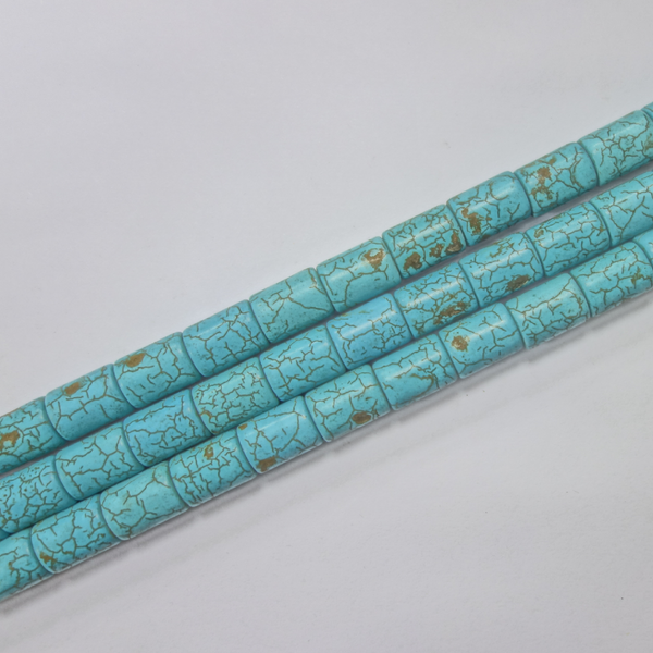 SEMI PRECIOUS STONE TURQUOISE CYLINDRICAL (1 STRING)