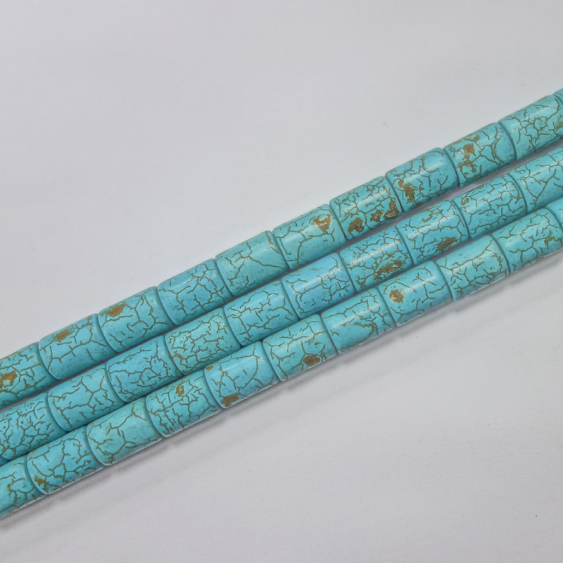 SEMI PRECIOUS STONE TURQUOISE CYLINDRICAL (1 STRING)