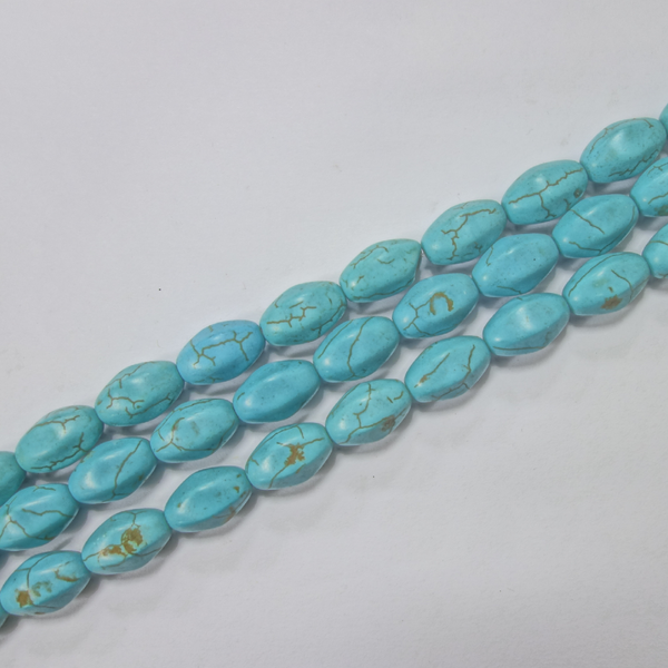 SEMI PRECIOUS STONE TURQUOISE OVAL (1 STRING)