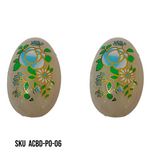 ACRYLIC BEADS PRINTED OVAL 10 pieces