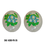 ACRYLIC BEADS PRINTED OVAL 10 pieces