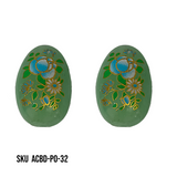 ACRYLIC BEADS PRINTED OVAL 10 pieces