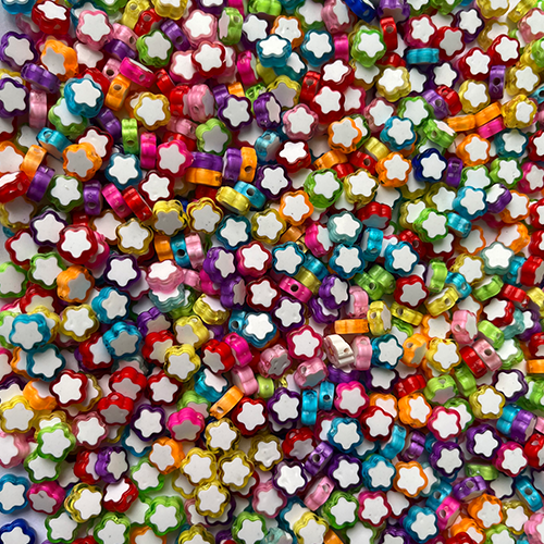 ACRYLIC BEADS FLOWER MIX PACK OF 10 PIECES