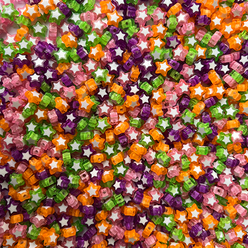 ACRYLIC BEADS STAR MIX PACK OF 10 PIECES