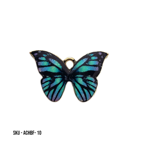 ALLOY BUTTERFLY CHARMS MARBLE PRINT (10 Peices)