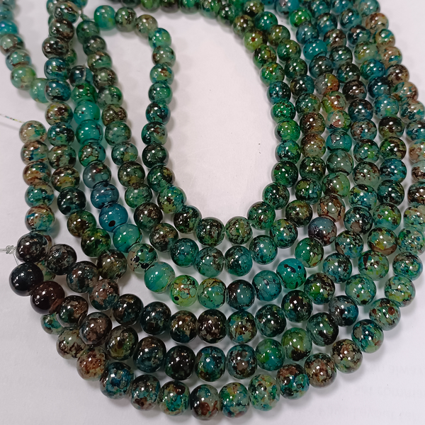 ROUND GLASS BEADS 8MM (PER STRING)