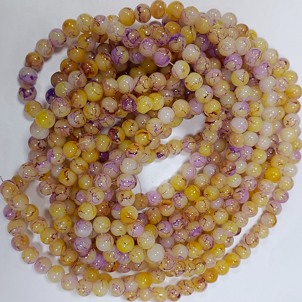 ROUND GLASS BEADS 8MM (PER STRING)