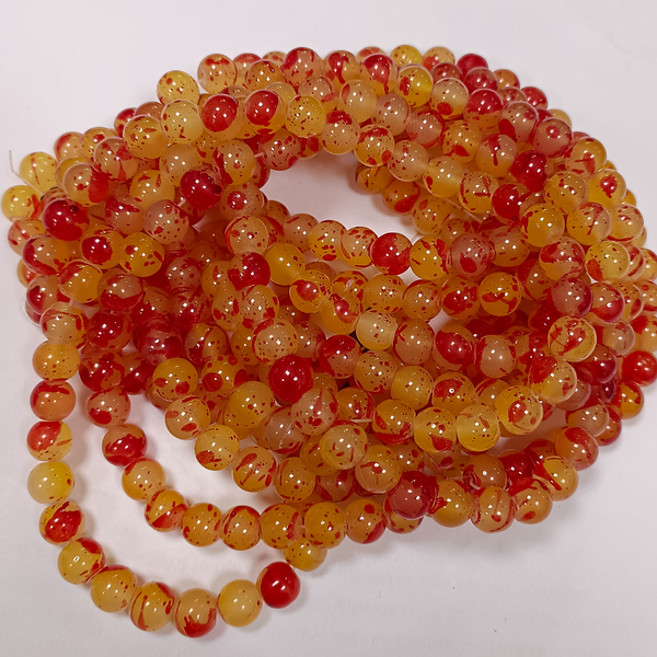 ROUND GLASS BEADS 8MM (PER STRING)