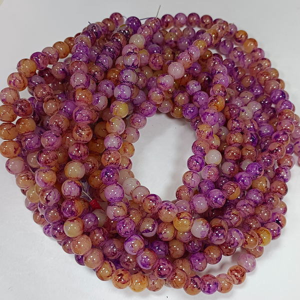 ROUND GLASS BEADS 8MM (PER STRING)