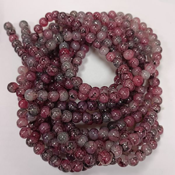 ROUND GLASS BEADS 8MM (PER STRING)