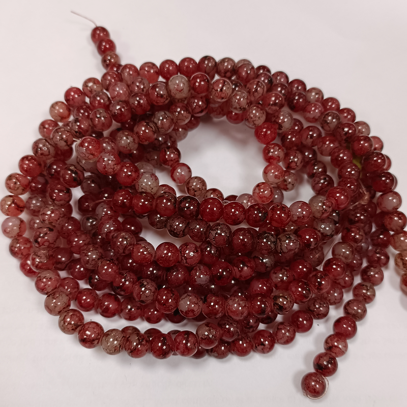 ROUND GLASS BEADS 8MM (PER STRING)