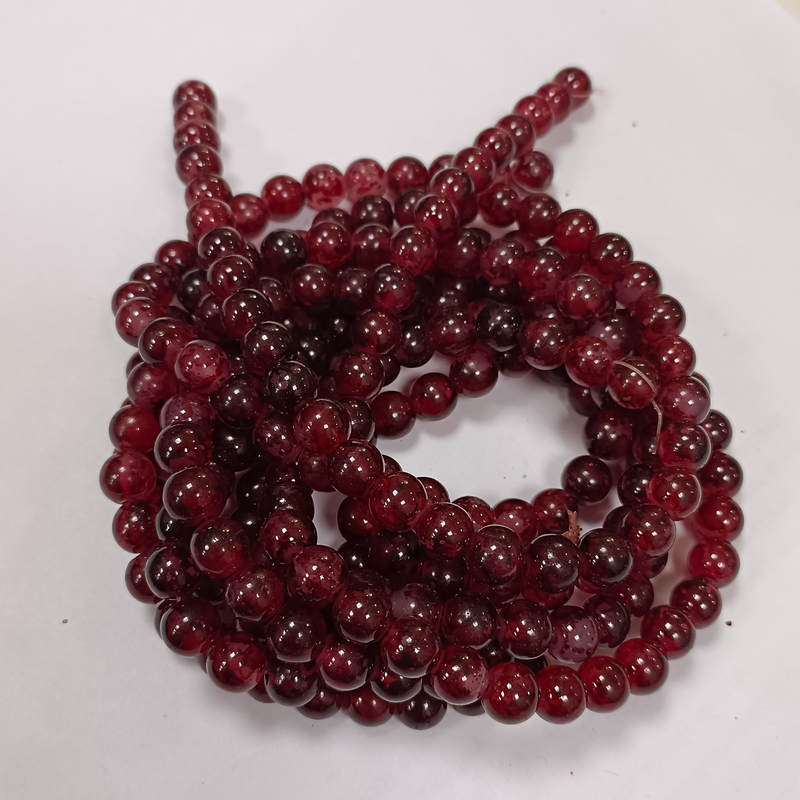 ROUND GLASS BEADS 8MM (PER STRING)