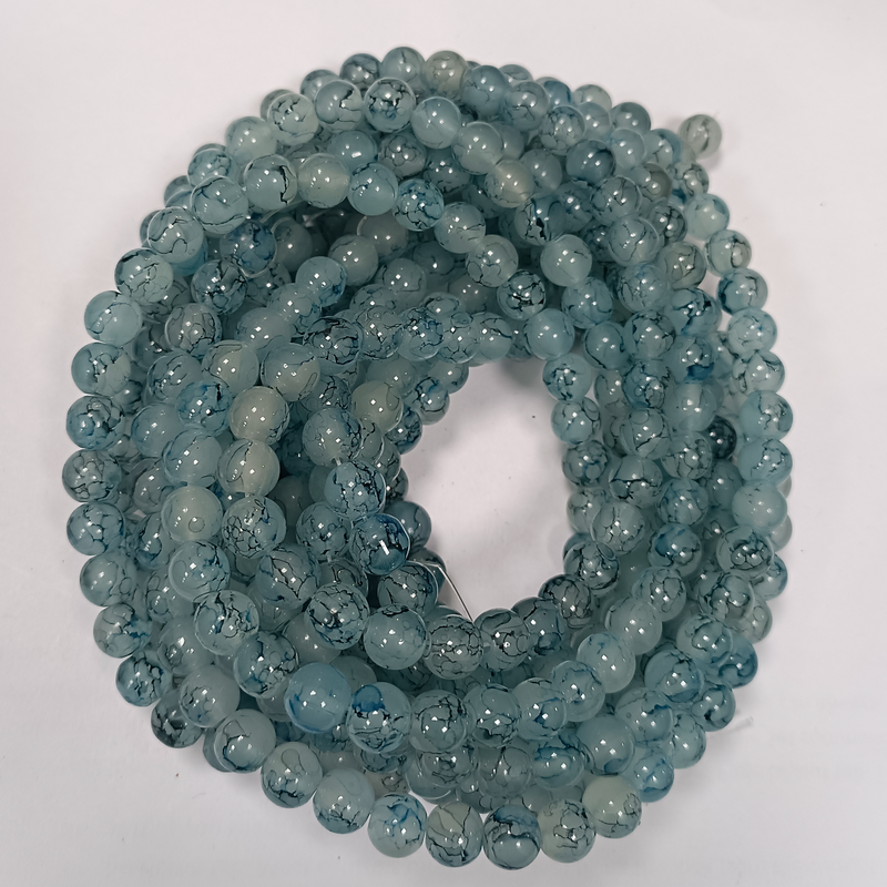 ROUND GLASS BEADS 8MM (PER STRING)