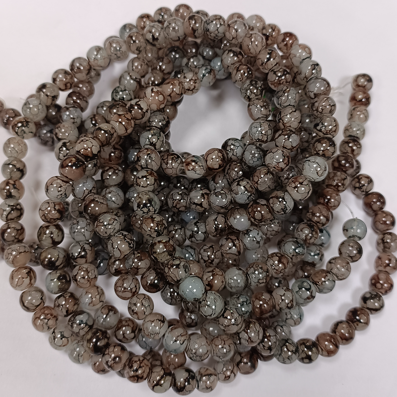 ROUND GLASS BEADS 8MM (PER STRING)