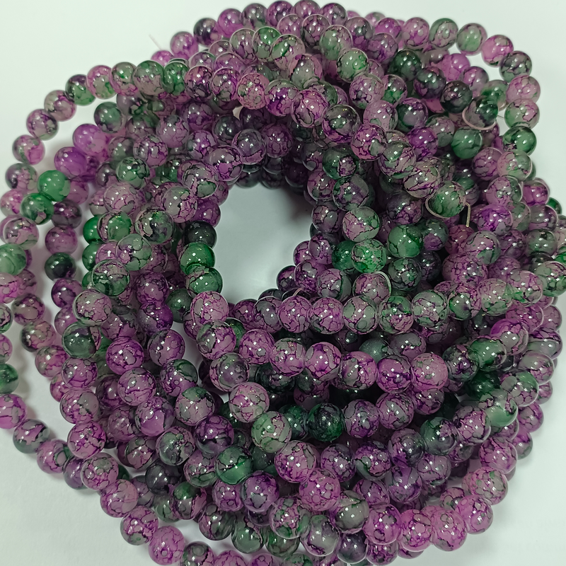 ROUND GLASS BEADS 8MM (PER STRING)