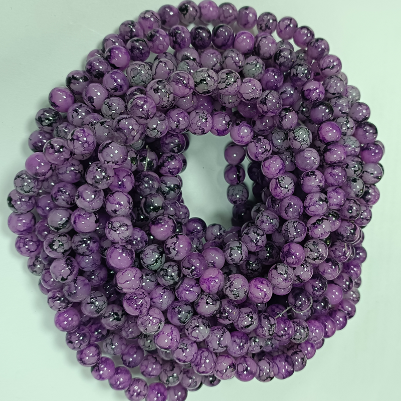 ROUND GLASS BEADS 8MM (PER STRING)