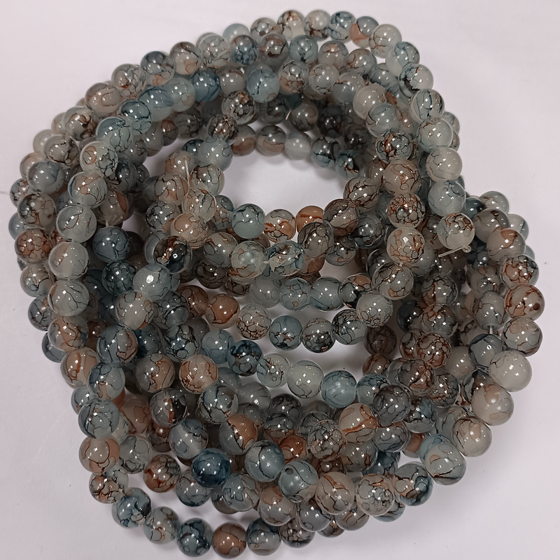 ROUND GLASS BEADS 8MM (PER STRING)