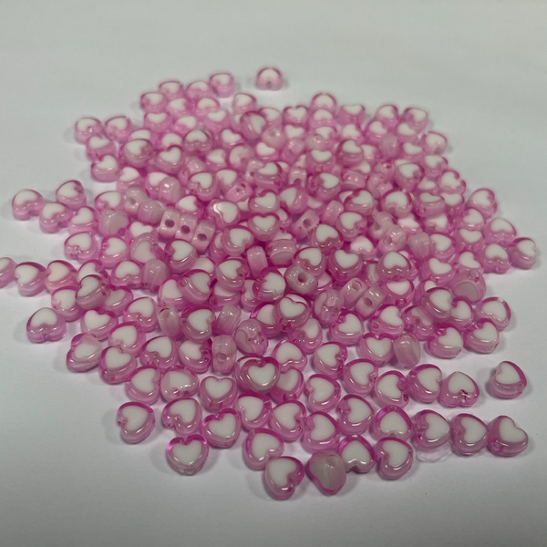 ACRYLIC BEADS HEART PACK OF 10 PIECES