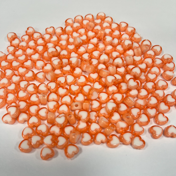 ACRYLIC BEADS HEART PACK OF 10 PIECES