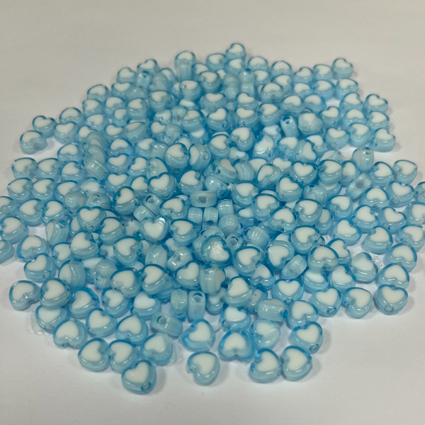 ACRYLIC BEADS HEART PACK OF 10 PIECES