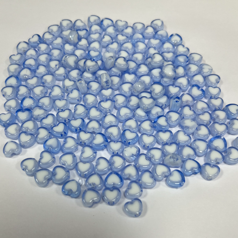 ACRYLIC BEADS HEART PACK OF 10 PIECES