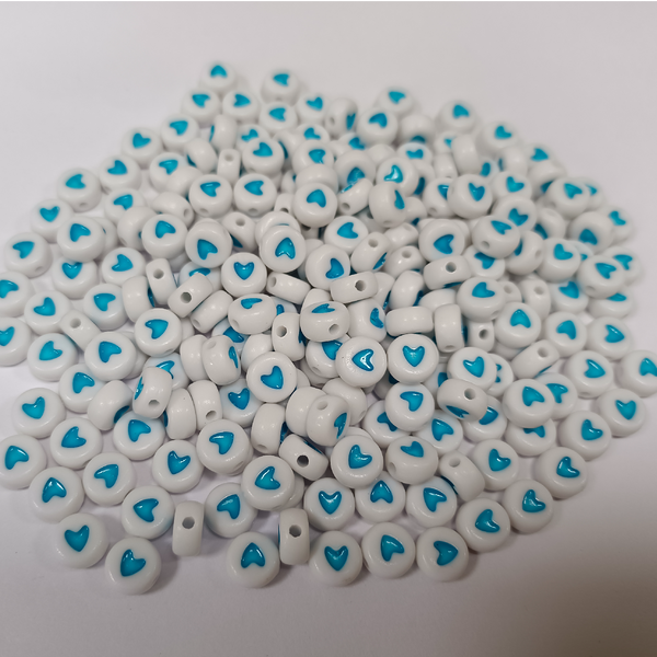 ACRYLIC BEADS HEART PACK OF 10 PIECES