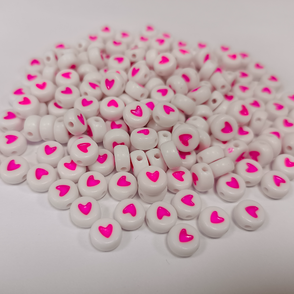 ACRYLIC BEADS HEART PACK OF 10 PIECES