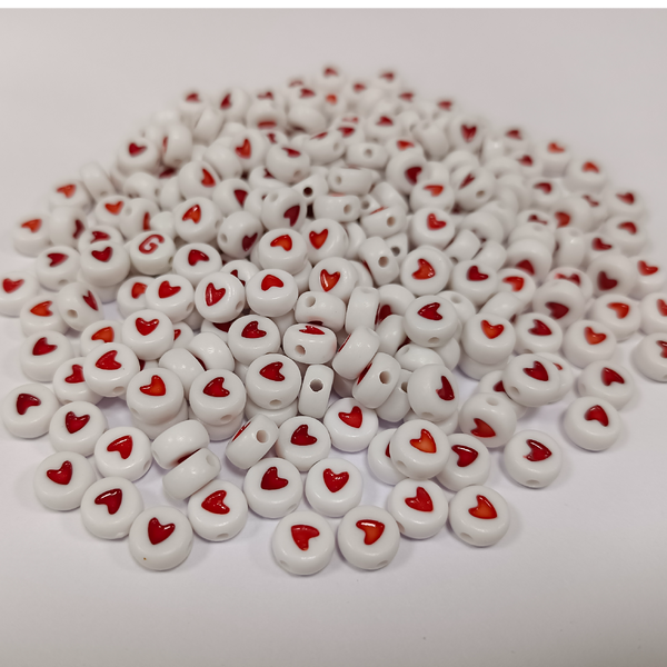 ACRYLIC BEADS HEART PACK OF 10 PIECES