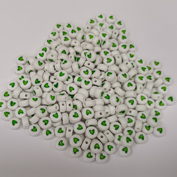 ACRYLIC BEADS HEART PACK OF 10 PIECES