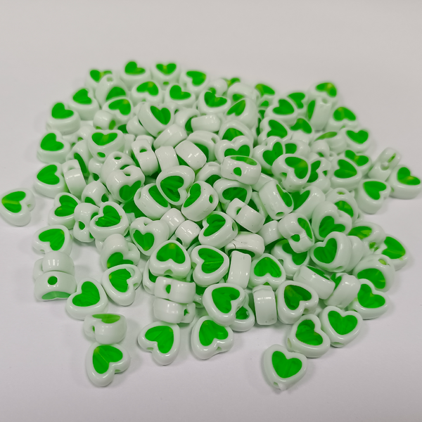 ACRYLIC BEADS HEART PACK OF 10 PIECES