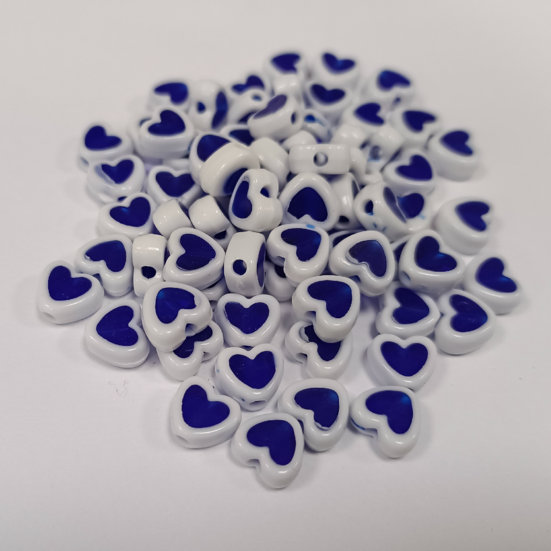 ACRYLIC BEADS HEART PACK OF 10 PIECES