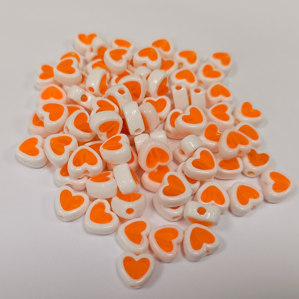 ACRYLIC BEADS HEART PACK OF 10 PIECES