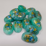 ACRYLIC BEADS PRINTED OVAL 10 pieces