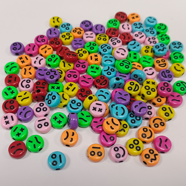 ACRYLIC BEADS EMOJI (PACK OF 10 PIECE)