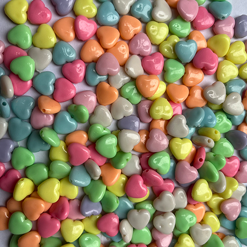 PASTEL HEART BEADS HEART (PACK OF 10 GRAMS)